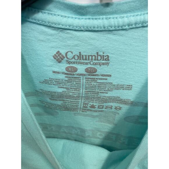 Columbia Pullover Adult Blue T-Shirt XL Short Sleeve Mens Cotton Blend - Picture 3 of 8